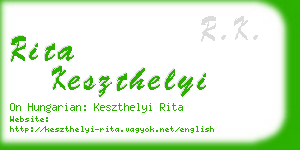 rita keszthelyi business card